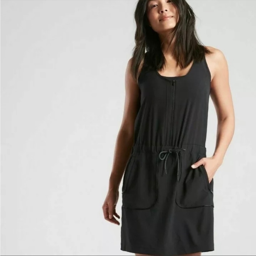 Athleta Black Racerback Mini Dress